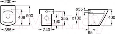 Унитаз приставной Roca Hall A347627000 - схема