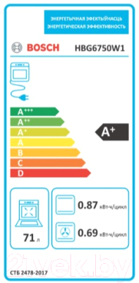 Электрический духовой шкаф Bosch HBG6750W1