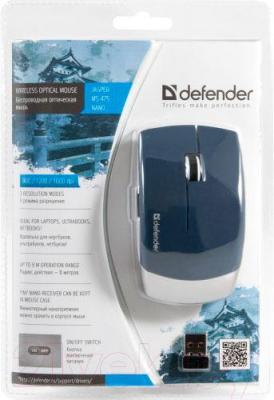 Мышь Defender Jasper MS-475 Nano (индиго) - упаковка