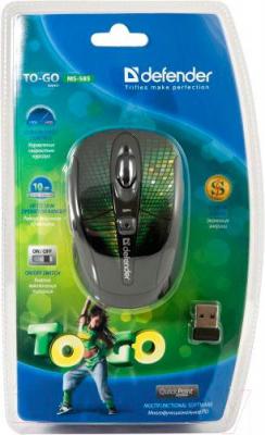 Мышь Defender To-GO MS-585 Nano Disco (зеленый) - упаковка