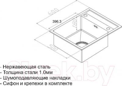 Мойка кухонная ZORG Steel Hammer SH R 6050 Luxe