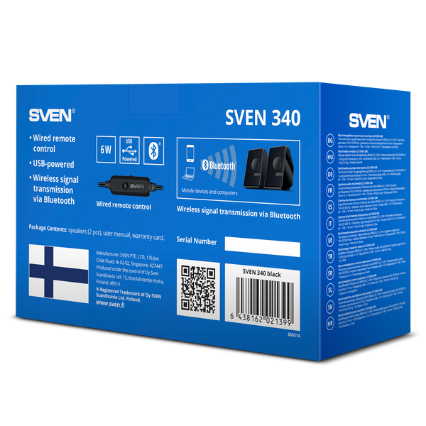 Мультимедиа акустика Sven 340 Black