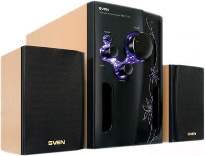 Мультимедиа акустика Sven MS-311 (бук/черно-фиолетовый) - общий вид