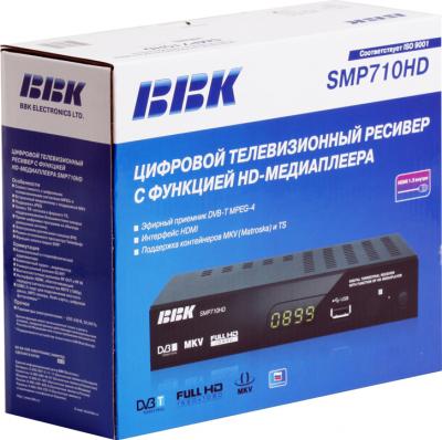 Тюнер цифрового телевидения BBK SMP710HD - коробка