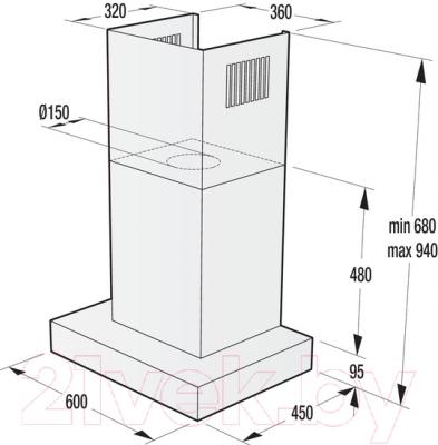 Вытяжка Т-образная Gorenje WHT68AINB