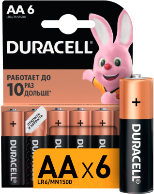 Комплект батареек Duracell Basic АА 1.5V LR6 (6шт)