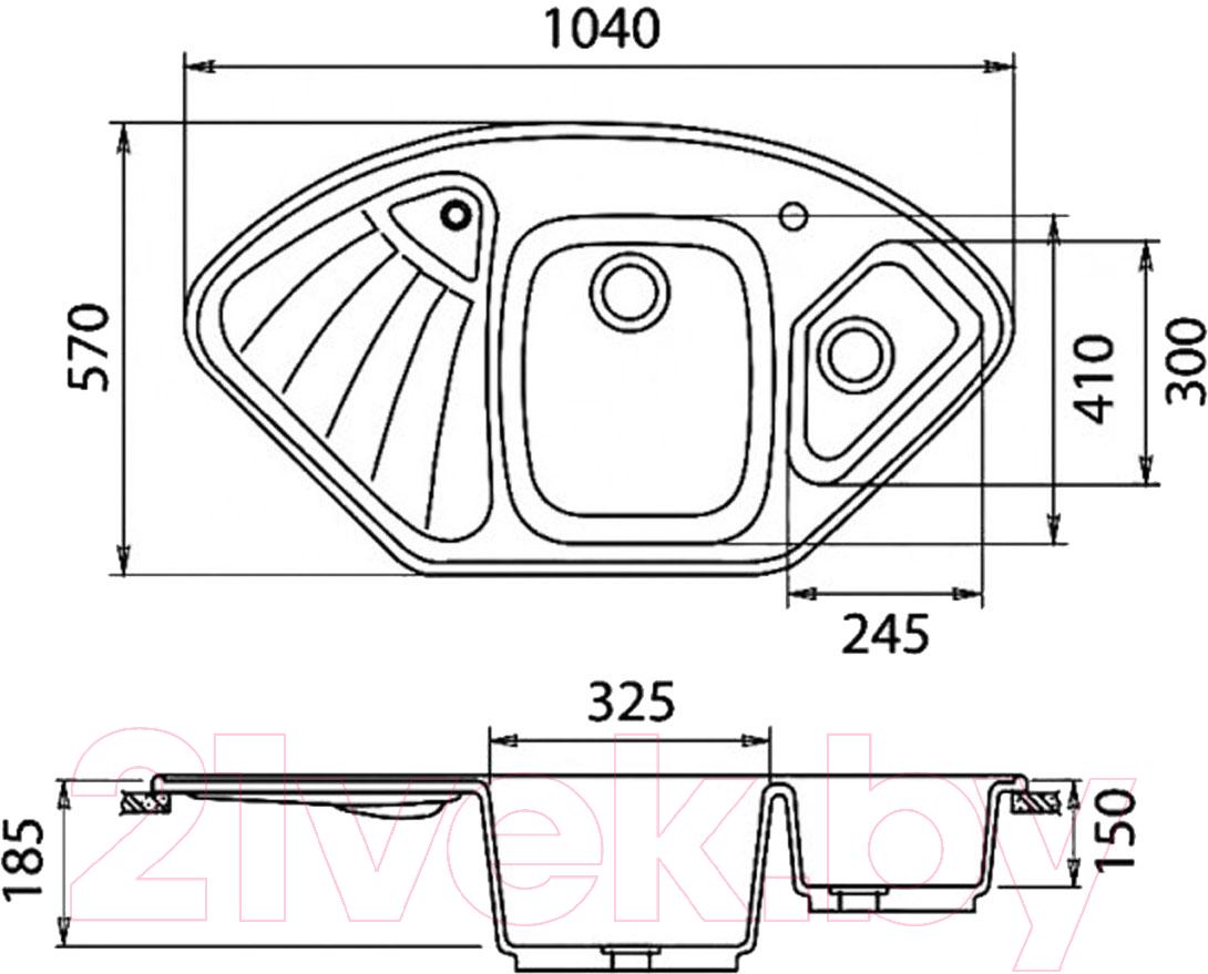 Мойка кухонная GranFest Corner GF-C1040E (серый)