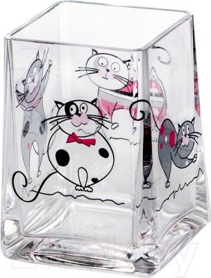 Стакан для зубной щетки и пасты Tatkraft Acryl Funny Cats 12950