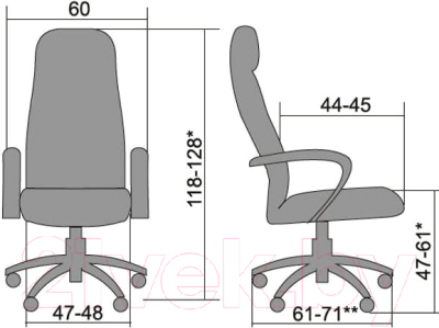 Кресло офисное Metta BP-1PL (черный, ткань)