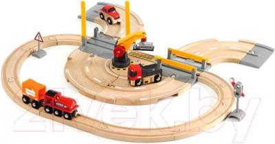 Железная дорога игрушечная Brio Rail & Road Crane Set 33208