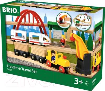 Железная дорога игрушечная Brio Freight & Travel Set 33582