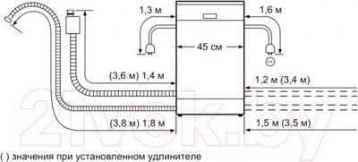 Посудомоечная машина Bosch SPV30E30RU - схема встраивания