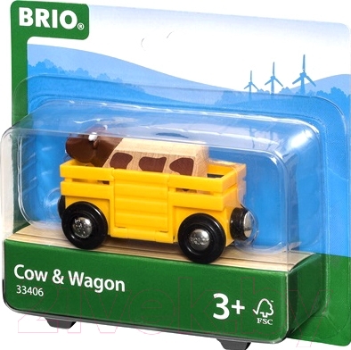 Вагон игрушечный Brio Вагон с коровой 33406