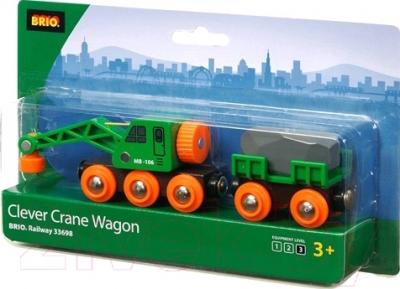 Вагон игрушечный Brio Вагон-подъемный кран 33698