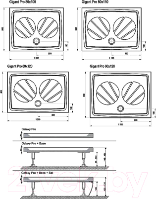 Душевой поддон Ravak Gigant Pro 120x80 (XA03G401010)
