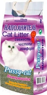 Наполнитель для туалета Pussy-cat Комкующийся / PUS007 (10л/5.2кг)