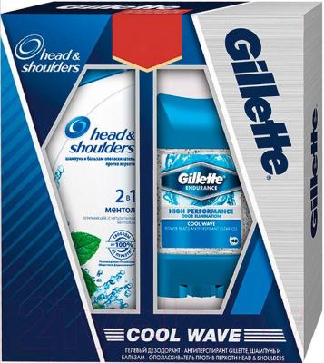 Набор косметики для бритья Gillette Power Beads Cool Wave + H&S Ментол (антиперспирант гелевый + шампунь)