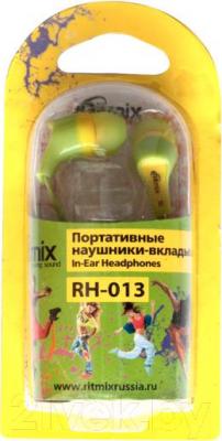 Наушники Ritmix RH-013 (зелено-желтый)