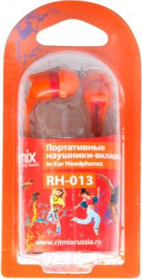 Наушники Ritmix RH-013 (оранжево-красный)