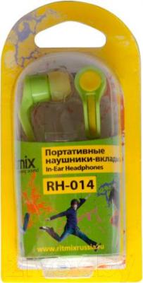 Наушники Ritmix RH-014 (желто-зеленый)