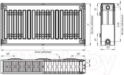 Радиатор стальной Лидея ЛК 30-508 500x800