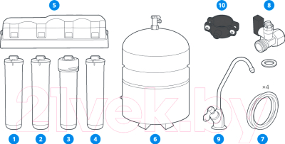 Система обратного осмоса Аквафор Осмо-Кристалл-100-4 - Аквафор Осмо-Кристалл-100-4. Комплектация