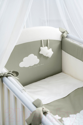 Комплект постельный для малышей Perina Бамбино / ББ6-01.1 (6 предметов, олива)