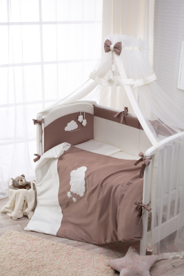 Комплект постельный для малышей Perina Бамбино / ББ6-01.5 (6 предметов, капучино)