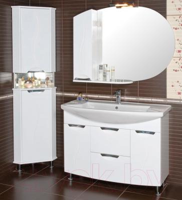 Шкаф с зеркалом для ванной Аква Родос Глория 105 L ZGLP105 / АР0002079 - в интерьере
