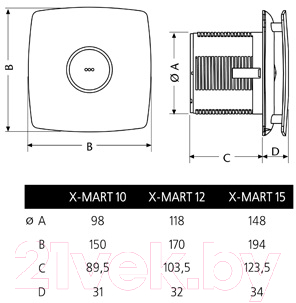 Вентилятор накладной Cata X-MART 15 INOX TIMER