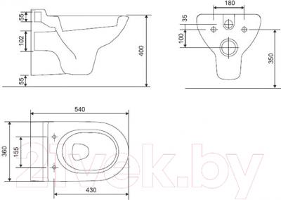 Унитаз подвесной Cersanit Iryda (K02-015)