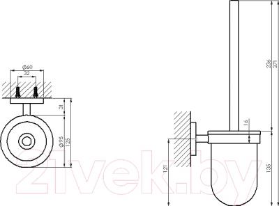 Ершик для унитаза Steinberg-Armaturen Series 650.2911 - технический чертеж