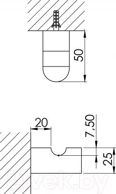 Крючок для ванной Steinberg-Armaturen Series 420.2400 - технический чертеж