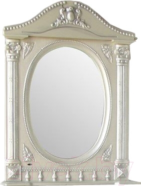 Шкаф с зеркалом для ванной Atoll Наполеон 165 (патина серебро)