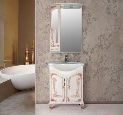 Шкаф с зеркалом для ванной Atoll Барселона 165 (патина медь) - в интерьере