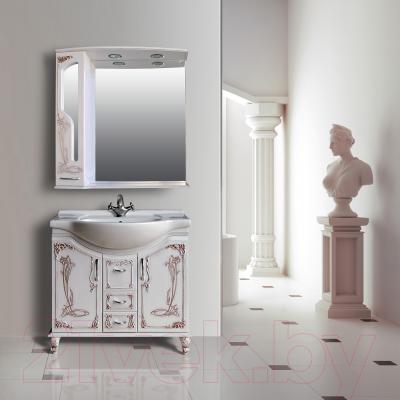 Шкаф с зеркалом для ванной Atoll Барселона 185 (патина медь) - в интерьере