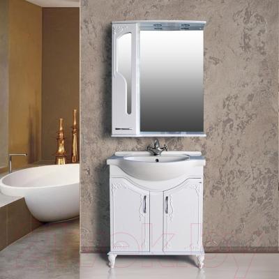 Шкаф с зеркалом для ванной Atoll Барселона 185 (белый глянец) - в интерьере