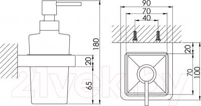 Дозатор для жидкого мыла Steinberg-Armaturen Series 420.8001 - технический чертеж