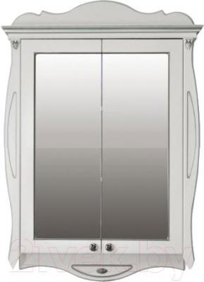 Шкаф с зеркалом для ванной Atoll Ривьера (серебро)