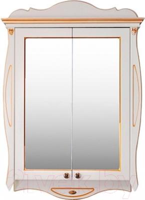 Шкаф с зеркалом для ванной Atoll Ривьера (золото)