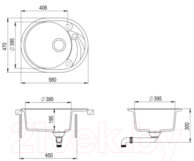 Мойка кухонная Aquasanita SR102AW (серебристый)