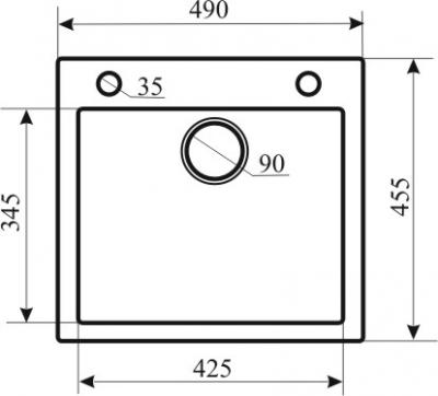 Мойка кухонная Aquasanita CUBA SQC100 (бежевый) - габаритные размеры