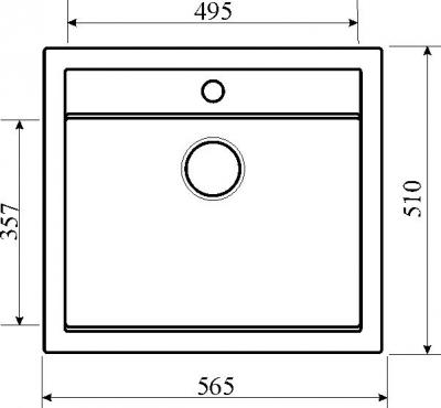 Мойка кухонная Sanita Luxe QUADRO SQQ100 (бежевый) - габаритные размеры