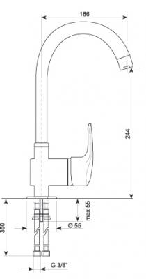 Смеситель Gran-Stone GS 4068 Gray - схема