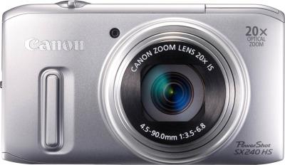 Компактный фотоаппарат Canon PowerShot SX240 HS Silver - вид спереди