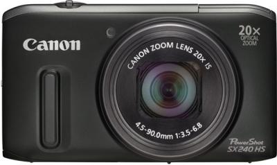 Компактный фотоаппарат Canon PowerShot SX240 HS Black - вид спереди