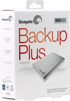 Внешний жесткий диск Seagate Backup Plus Portable Silver 500GB (STBU500201) - общий вид