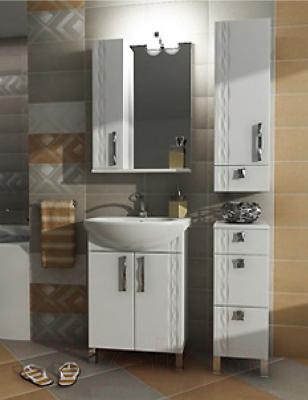 Шкаф с зеркалом для ванной Triton Кристи 80 (003.42.0800.101.01.01 L) - в интерьере