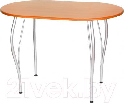 Обеденный стол Древпром Грация 110x68 (металлик/дуб натуральный)
