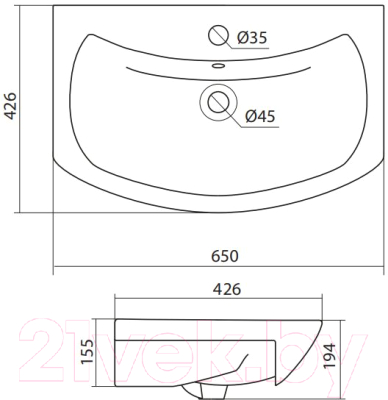 Умывальник Santek Балтика 65 (1WH207775)